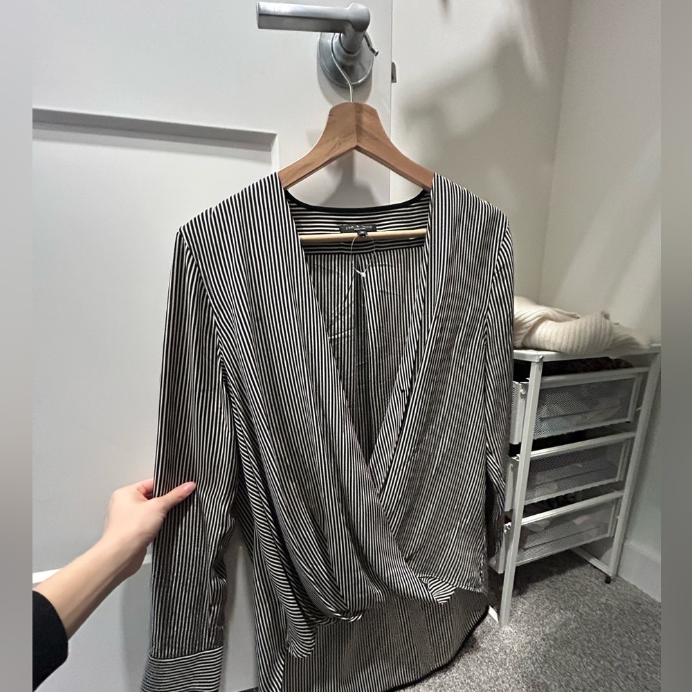 100% silk rag & bone Stripe Blouse